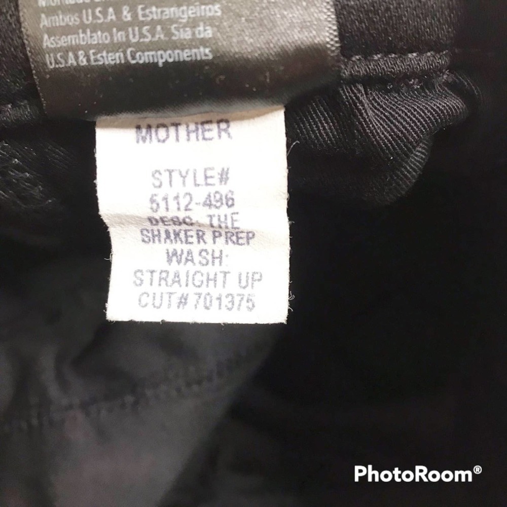 MOTHER Denim the Shaker Prep Straight Up in solid black size 29 - Picture 9 of 15